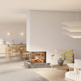 Bioethanol Kamin VISIO 70 Raumteiler im nordischen Wohnraum