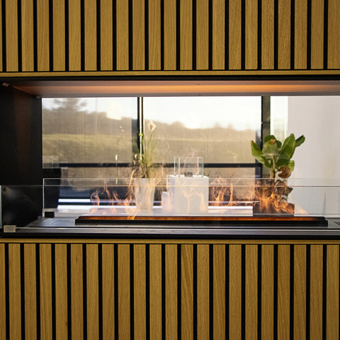Foyer électrique Panel Wall Séparateur de pièce haut en bois latéral